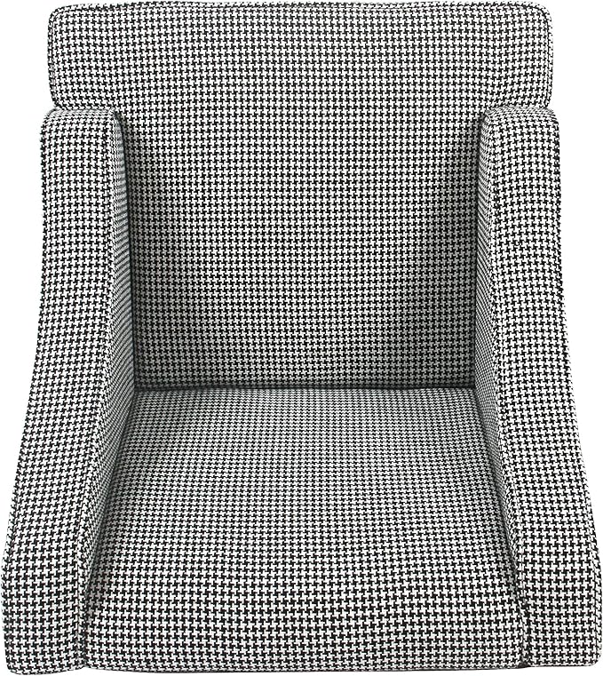 Homepop Home Decor | Upholstered Classic Swoop Arm Accent Chair | Accent Chairs for Living Room &amp Bedroom | Decorative Home Furniture Black and White