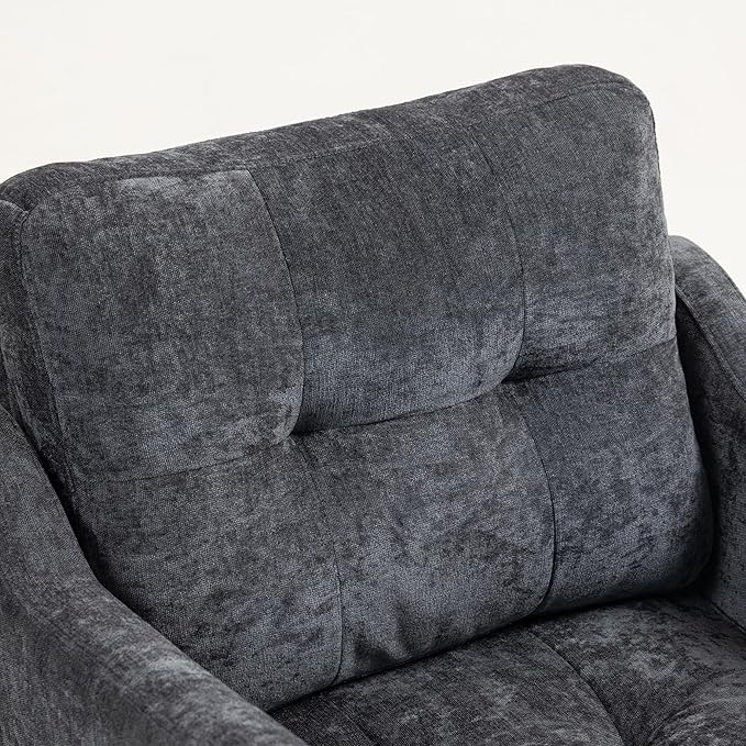 Ball &amp Cast Mid-Century Accent Chair for Living RoomReading Chair for Bedroom with USB Ports&ampSide PocketModern Accent Arm Chair W/Wide Backrest&ampRetro Wood LegsChenille Upholstered Comfy