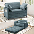 51 Convertible Loveseat Sofa Bed 2-in-1 Folding Sofa Bed with 2 Pillow for Small Spaces Modern Loveseat Sleeper Couch for Apartment Living Room &amp Guest Room (Light Blue)