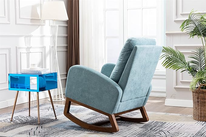 Living Room Comfortable Rocking Chair Living Room Chair Light Blue
