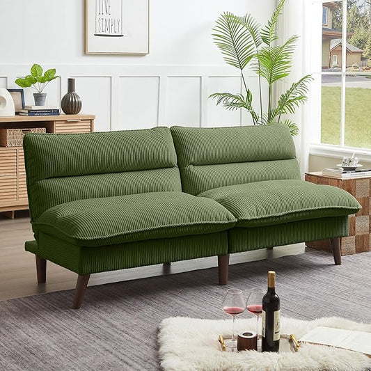 Futon Sofa Bed 72 Small Couches for Small Spaces Folding Love Seat Couch with Adjustable Back Convertible Upholstered Sleeper Sofas for Living Room Office Apartment
