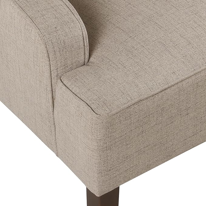 Homepop Upholstered Classic Swoop Arm Accent Chair Home Décor Natural Linen