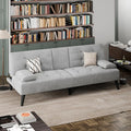 JAMFLY Sofa Bed Futon Couches Modern Convertible Folding Loveseat Light Grey Velvet