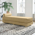 Jaxx Alon Daybed - Fold-Out Sleeper Chaise with Premium Memory Foam Queen-Size Mattress - Made in The USA - Camel