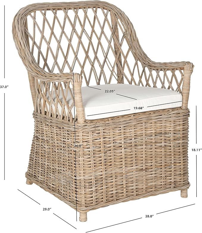 Safavieh Home Collection Maluku Soft Grey Arm Chair
