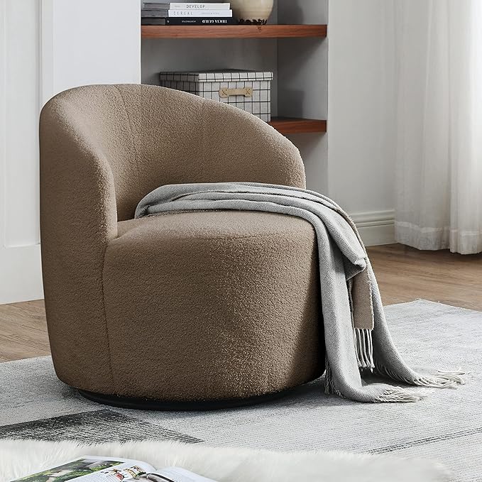 Swivel Barrel Chair Living Room Swivel Chair with Round Storage Chair 360 ° Swivel Club Chair Nursery Bedroom Office Hotel with upholstered Modern Armchair Fabric