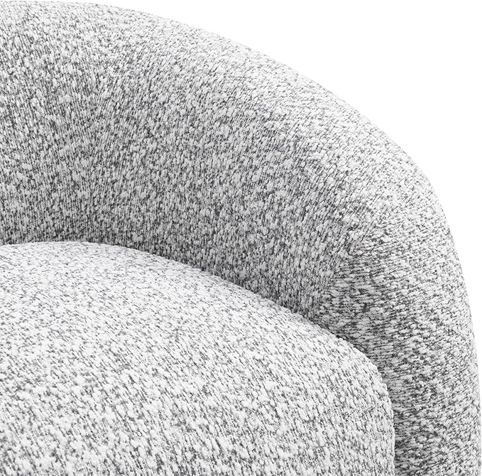 Furniture of America Araina Modern Boucle 37.4-inch Swivel Chair with 360-degree Swivel Base Sculptural Pillow-Like Silhouette for Living Room Office Cloud Gray