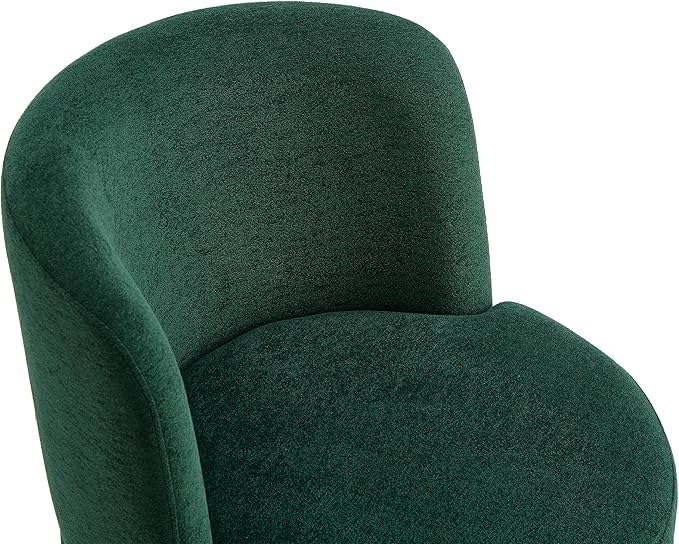 Christopher Knight Home Mirin Upholstered 360° Swivel Accent Chair Chenille Fabric Swivel Barrel Chair Modern Vanity Chair for Living Room Bedroom Green+Brown