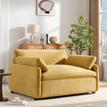 50*43 Oversized Chenille Single Sofa Chair Wide and Deep Seat Accent Chair Modern Upholstered Comfy Armchair Color Blocking Couch Lounge with Pillows for Living RoomApartmentBedroomYellow