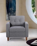 Container Furniture Rossetti Tufted Accent Armchair Mid Century Upholstered Sofa Chair for Living Room Bedroom Home Office with Removable Seat and Back Cushion in Dark Gray 32.87 Inches