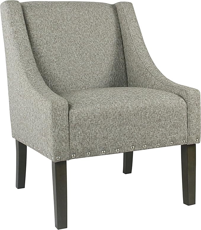 Homepop Home Decor | Upholstered Classic Swoop Arm Accent Chair | Accent Chairs for Living Room &amp Bedroom | Decorative Home Furniture Sterling Grey