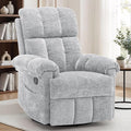 Recliner Chair Swivel Rocker Recliner Chair for Adults Small Recliners for Small Spaces Manual Recliner Chair with Side Pockets Nursery Rocking Chair for Living Room Chenille Silver Grey