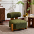 Christopher Knight Home Jillian Modern Boucle Upholstered Accent Chair Armless Living Room Single Lounge Sofa Comfy Reading Chair for Bedroom Low Profile Chair Olive Green+Brown