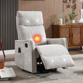 Manual Swivel Rocker Recliner Chair for Adults Overstuffed Reclining Glider Chair for Nursing with Vibration Massage &amp Heat Living Room Rocking Recliner 2-Stage backrest Chenille Fabric Light G