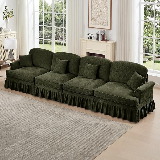 KEIKI 137 4Seat Modular Velvet Sofa Couch for Garden Home Small Space Style Conscious Nature Lovers Warm Inviting Comfy Supportive Rest Space Elegant Premium Premium Design Green
