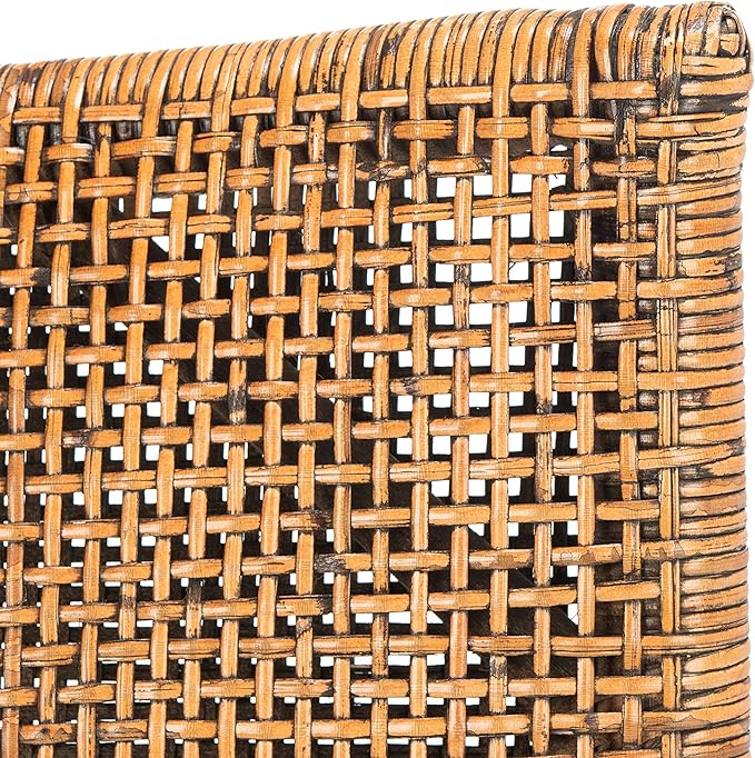 SAFAVIEH Home Collection Donatella Natural Wash/White Cushion Living Room Dining Room Bedroom Office Foyer Rattan Chair