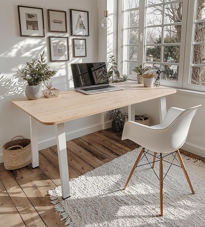 Modular Computer Office Desk Modern Style Small Study Writing Workstation Table for Home &amp Business Large (55 x 28)