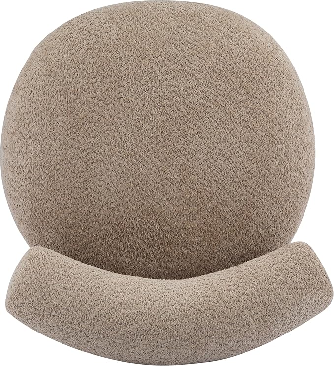 Christopher Knight Home Elvina Boucle Fabric Accent Chair Solid Wood Single Lounge Sofa Bedroom Comfy Reading Chair for Modern Minimalist Style Living Room/Home Office Light Brown