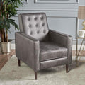 Mid-Century PU Rocker Recliner Chair with Tufted Design Adjustable Single Recliner Sofa with Thicker Seat Cushion with Pocket for Living Room Bedroom Apartment (Slate Style1)