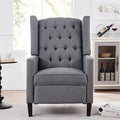 Mid-Century Modern Wingback Recliner Chair Grey 27.16 D x 34.45W x 40.55 H Adult Indoor 300 lbs Capacity Manual Recline Wood Frame Foam &amp Polyester Fill