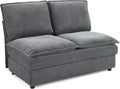 LINSY HOME 2 Seater Seat Modular for sectional Sofa Cloud Sofa Seat with Double Layers Cushions Chenille Couch for Living Room Apartment Home Theater Grey