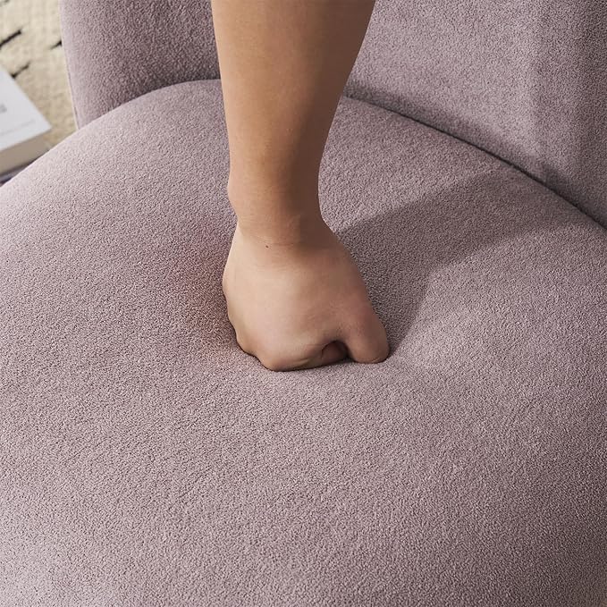 Comfy Reading Chair for Kids Teens &amp Adults Armless Barrel Chair Upholstered Single Sofa Chair &amp Occasional Chair for Living Room Small Chair &amp Corner Chairs for Bedroom (Purple)