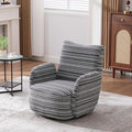 Modern Boucle Upholstered Accent Swivel Barrel ChairLeisure Club Lounge Chair with Sand-Rimmed Fabric and Metal Bracket for Living Room Bedroom Home Office (Dark Gray Boucle)