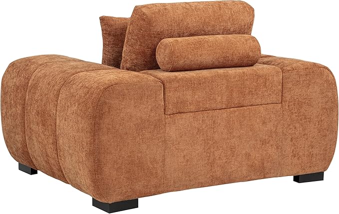 Coaster Home Furnishings - Octavia - Fabric Upholstered Track Arm Accent Chair with Curved Shape Tufted Waterfall Seat and Reversible Back Cushion - Living Room - Orange - 509353