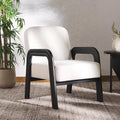 SAFAVIEH Couture Collection Roslina Ivory Boucle/Black Accent Chair (Fully Assembled)