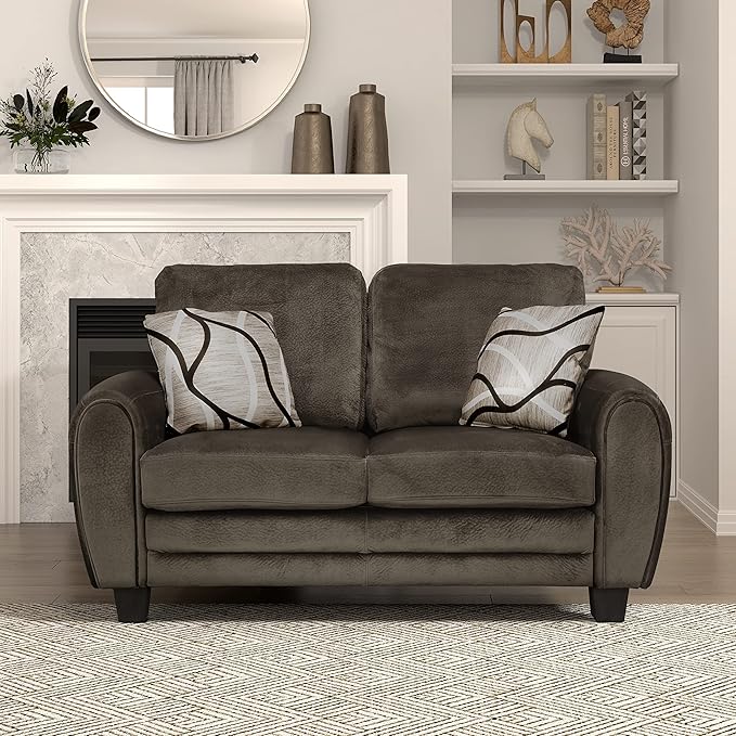 Homelegance Rubin 63 Plush Fabric Loveseat Chocolate