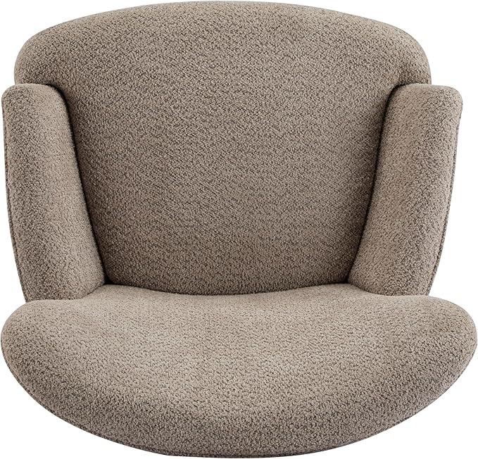 Christopher Knight Home Colby Boucle Upholstered Club Chair Living Room Accent Chair Wooden Frame Flared Armrest Plush Thick Cushion Reading Lounge Chair Space-Saving Furniture Light Brown