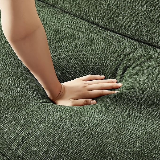 VANOMi 92.9 Sofa Couch for Living Room Modern Comfy 3-Seater Cloud Sofas Chenille Small Couches for Small Spaces Upholstered Deep Seat Couch for Bedroom Apartment (Green)