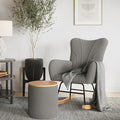 Rocking Chair - Teddy Fabric Upholstered Chair with Padded Seat and Contoured Armrests - Ergonomic Modern Rocker for Bedroom by Lavish Home (Gray)