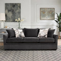 New Classic Furniture Sylvie Polyester Upholstered Sofa in Dark Gray