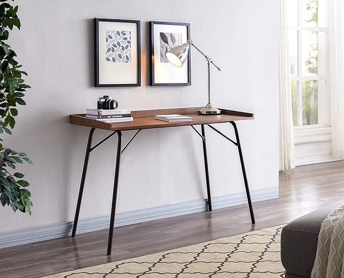 Kings Brand Furniture - Charlier Wood Home Office Computer/Writing Desk Walnut