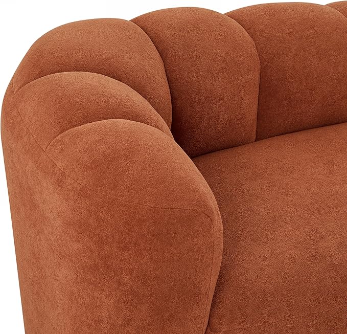 Christopher Knight Home Presie Upholstered Boneless Chaise Lounge Chair Indoor Comfy Chaise Lounge Sofa for Bedroom Modern Home Sofa Living Room No Assembly Required Burnt Orange