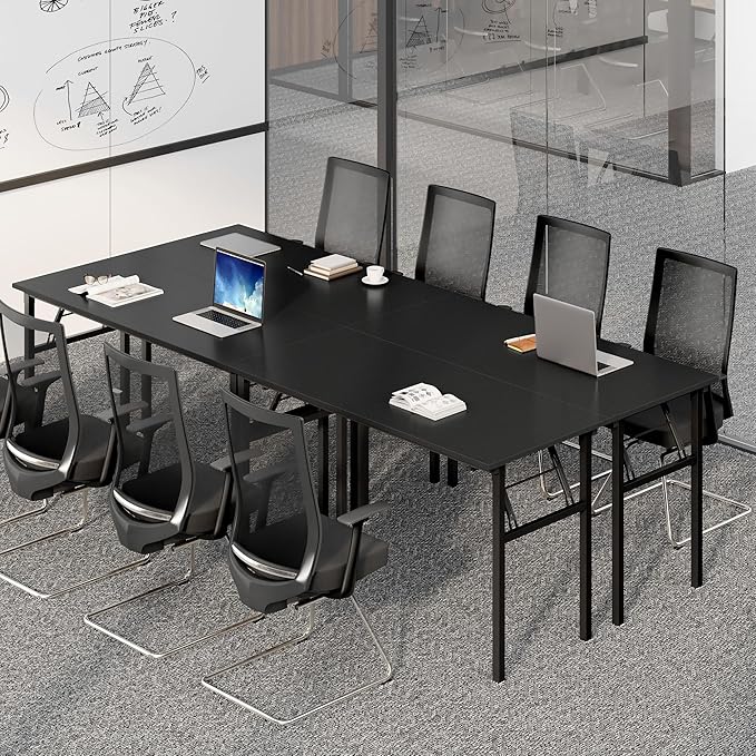 SDHYL Folding Desk 60inch No Assembly Folding Desks for Small Spaces Sturdy Computer Desk Functional Home Office Desks Study Writing Desk Office Table Workstation for Home Office Black