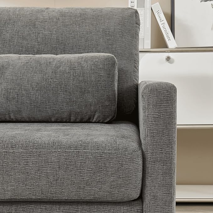 Modern Accent Chair Chenille Upholstery Armchair - Modern Style Solid Wood Frame - Ideal for Living Room Bedroom Office