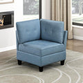 Lexicon Modern Modular Corner Chair with Hidden Storage Textured Fabric with Button-Tufted Design Reversible Back Cushion for Living Room/Bedroom/Office Blue