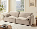 VANOMi 92.9 Sofa Couch for Living Room Modern Comfy 3-Seater Cloud Sofas Chenille Small Couches for Small Spaces Upholstered Deep Seat Couch for Bedroom Apartment (Natural)