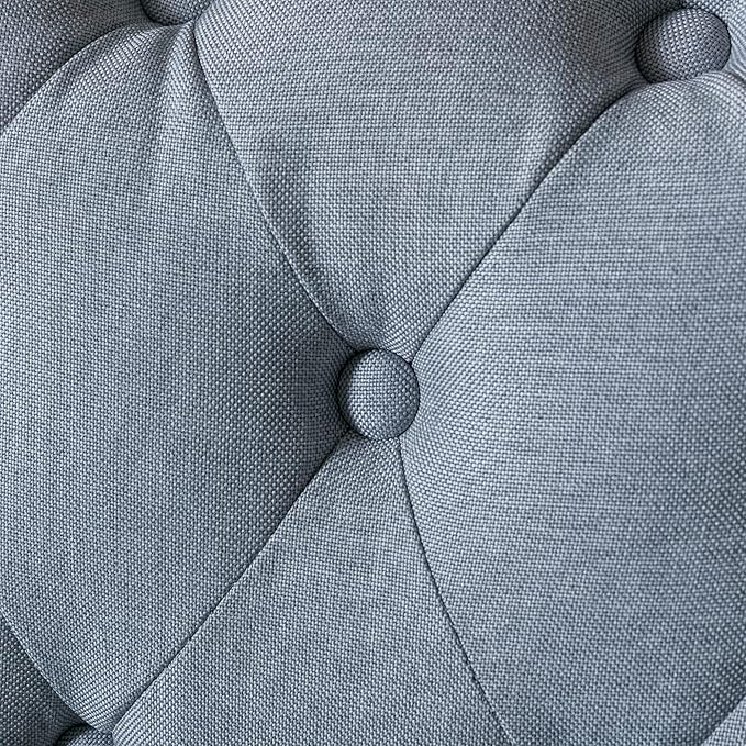 Upholstered Accent ChairsMid Century Armchair Sofa ChairsComfy Living Room ChairButton Tufted Reading Chair for Living Room BedroomStudy (2 Grey)
