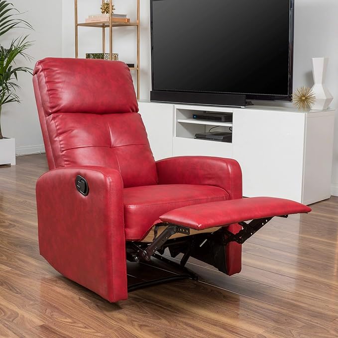 Christopher Knight Home Samedi PU Recliner Oxblood Red