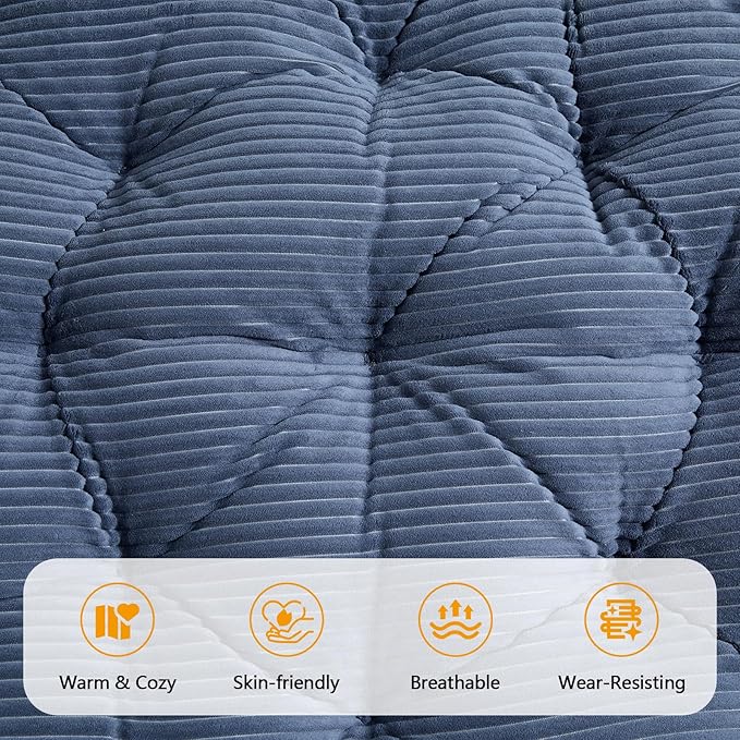 36” Papasan Chair with Cushion and Frame Oversized Papasan Chairs 360° Swivel Olefin Adjustable Feet Suitable for Living Room Patio Bedroom Indoor/Outdoor (Navy Blue)