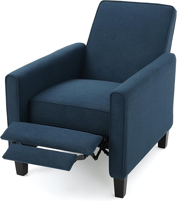 Great Deal Furniture Jeffrey Navy Blue Fabric Recliner Club Chair