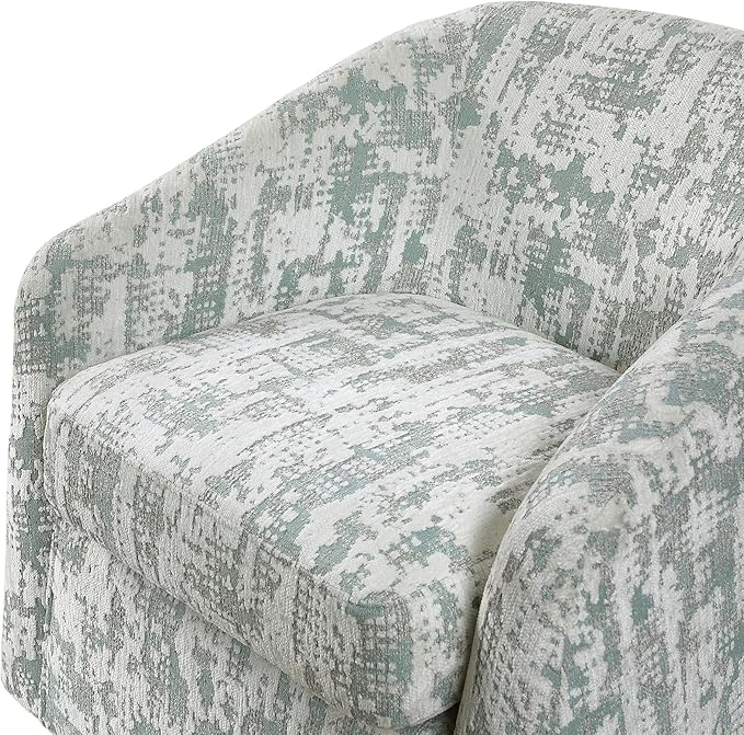 Lexicon 360 Degree Swivel Accent Chair Jacquard Fabric Arm Chair with Metal Swivel Base and Sloped Arms for Living Room/Bedroom/Office Assembled Green