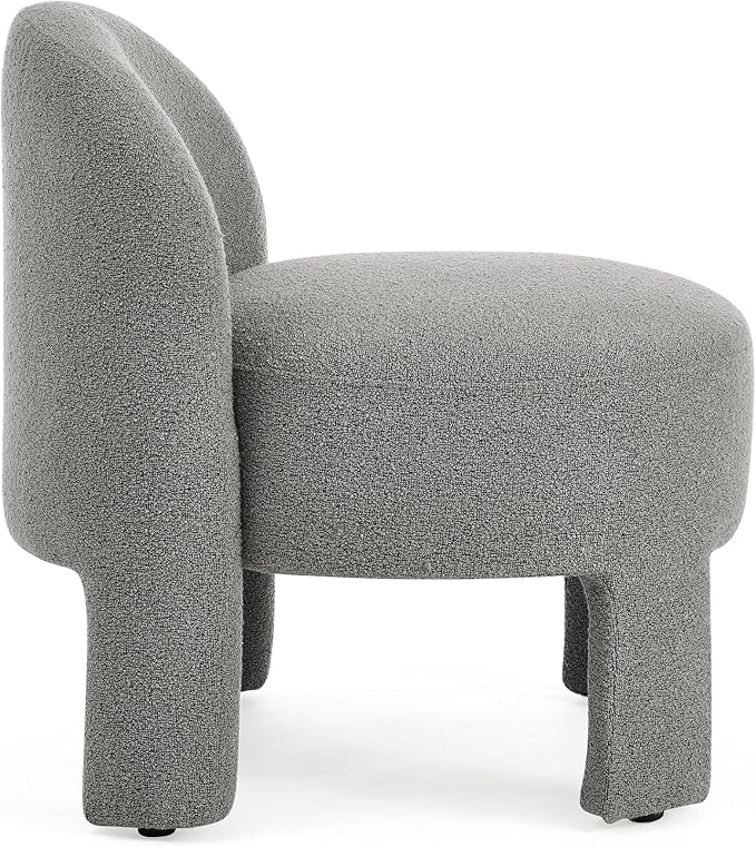 Hoop Gauze Lounge Chair with sof Cushion and backrest Need to be Assembled Suitable for Living room'bedroomldining Room Grey(24.5 28.75 28.75)