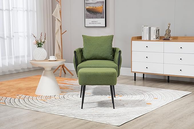 Velvet Accent Chair Modern Upholstered Armchair Tufted Chair with Metal Frame Single Leisure Chairs for Living Room Bedroom