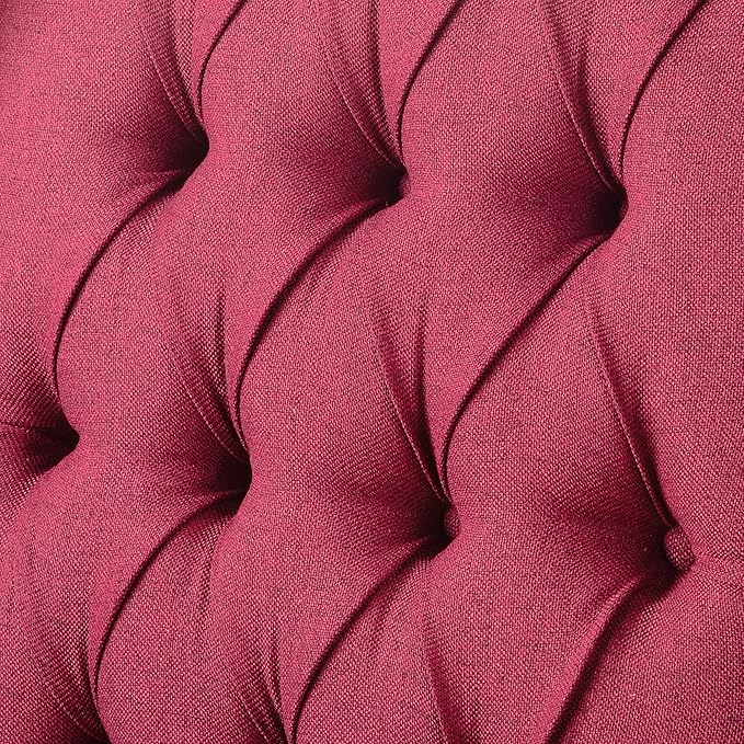 GDFStudio Upholstered Manual Wingback Recliner Chair Mid Century Modern Comfortable Chair Couches with Button Tufted Back &amp Footrest Lounge Armchair Accent Easy Couches for Living Room Wine Red