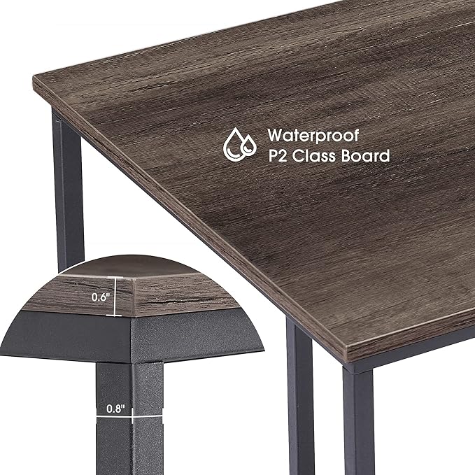ivinta Computer Desk Home Office Desk with Storage Shelves and Metal Frame for Living Room Bedroom Office Whale (Brown 55)