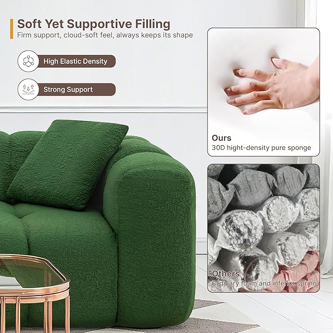 84 Boneless Couch No Assembly Required Loveseat Sofa Modern Deep Seat Cloud Couch Modern Compressed Sofa Oversized Upholstered 3-Seater for Living Room Bedroom